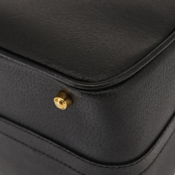 GUCCI Bamboo Vanity Hand Bag Leather Navy Gold 013 122 2491 Auth 148821