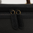 GUCCI Bamboo Vanity Hand Bag Leather Navy Gold 013 122 2491 Auth 148821-17