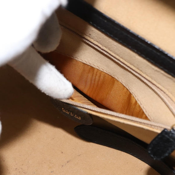 GUCCI Bamboo Vanity Hand Bag Leather Navy Gold 013 122 2491 Auth 148821