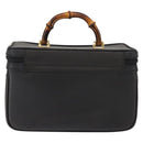 GUCCI Bamboo Vanity Hand Bag Leather Navy Gold 013 122 2491 Auth 148821-2