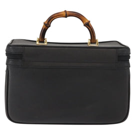 GUCCI Bamboo Vanity Hand Bag Leather Navy Gold 013 122 2491 Auth 148821 - 0