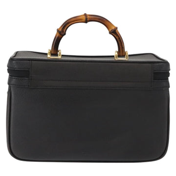 GUCCI Bamboo Vanity Hand Bag Leather Navy Gold 013 122 2491 Auth 148821 - 0
