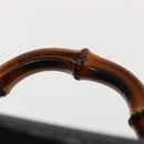 GUCCI Bamboo Vanity Hand Bag Leather Navy Gold 013 122 2491 Auth 148821-8