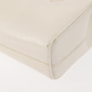 GUCCI Hand Bag Leather White Gold Auth 148822-14