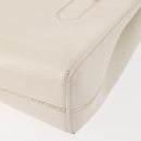 GUCCI Hand Bag Leather White Gold Auth 148822-16