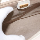 GUCCI Hand Bag Leather White Gold Auth 148822-11