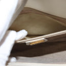 GUCCI Hand Bag Leather White Gold Auth 148822-20