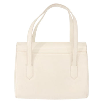 GUCCI Hand Bag Leather White Gold Auth 148822 - 0