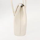 GUCCI Hand Bag Leather White Gold Auth 148822-3