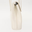 GUCCI Hand Bag Leather White Gold Auth 148822-4