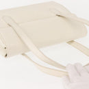 GUCCI Hand Bag Leather White Gold Auth 148822-6