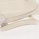 GUCCI Hand Bag Leather White Gold Auth 148822-7