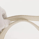 GUCCI Hand Bag Leather White Gold Auth 148822-8