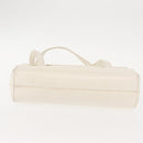 GUCCI Hand Bag Leather White Gold Auth 148822-5