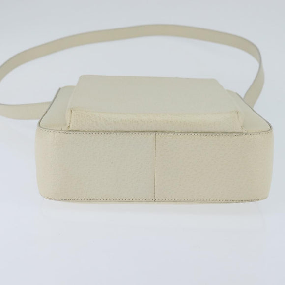 GUCCI Hand Bag Leather 2way White Auth 148823
