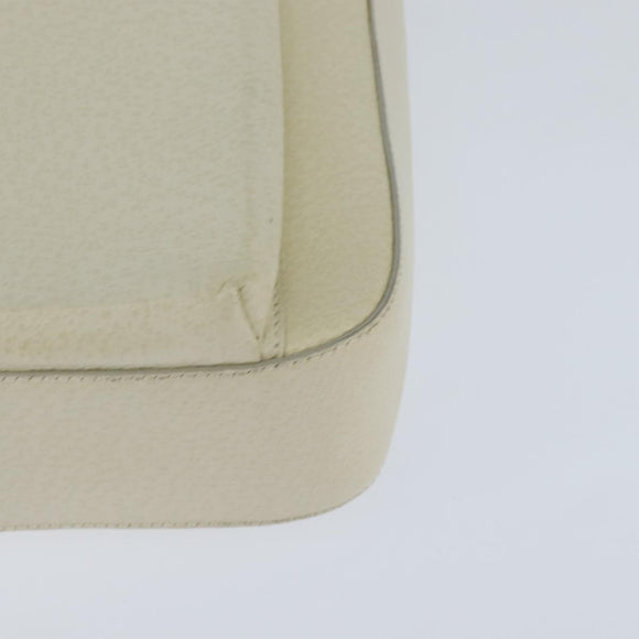 GUCCI Hand Bag Leather 2way White Auth 148823