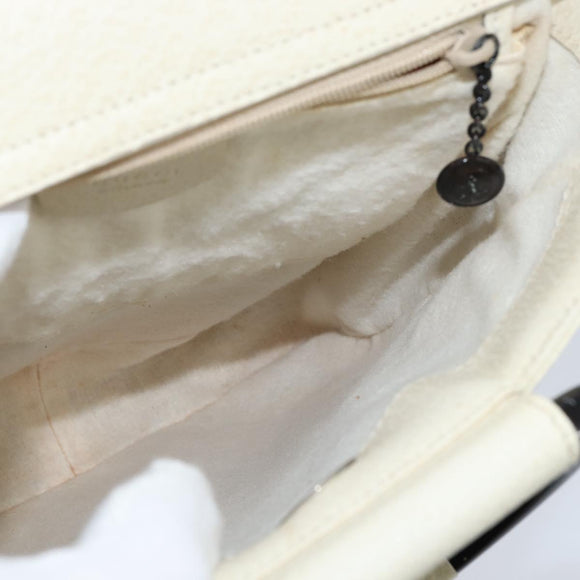 GUCCI Hand Bag Leather 2way White Auth 148823