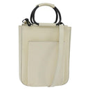 GUCCI Hand Bag Leather 2way White Auth 148823-1