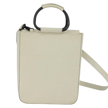 GUCCI Hand Bag Leather 2way White Auth 148823 - 0