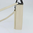 GUCCI Hand Bag Leather 2way White Auth 148823-4