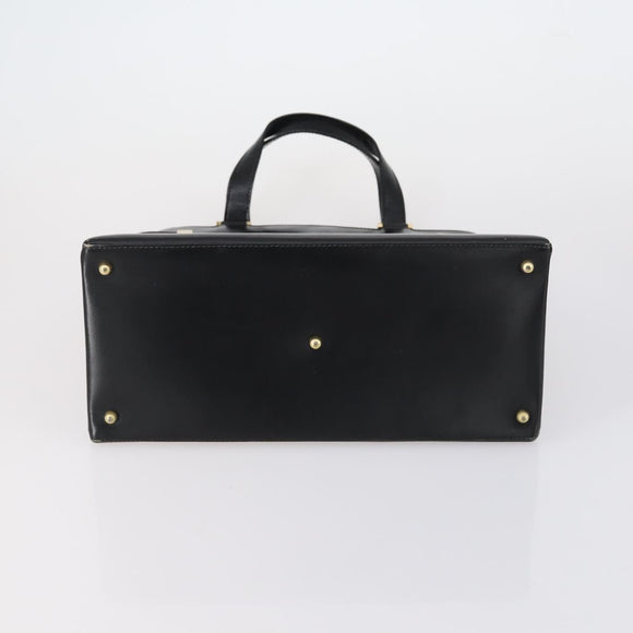 GUCCI Hand Bag Leather 3 Set Black Beige Auth 148825