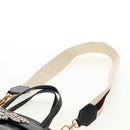 GUCCI Web Sherry Line Hand Bag Leather 2way Black Gold 505342 Auth 148828M-16