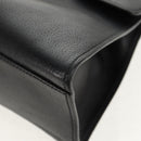 GUCCI Web Sherry Line Hand Bag Leather 2way Black Gold 505342 Auth 148828M-18