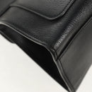 GUCCI Web Sherry Line Hand Bag Leather 2way Black Gold 505342 Auth 148828M-19