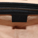 GUCCI Web Sherry Line Hand Bag Leather 2way Black Gold 505342 Auth 148828M-24