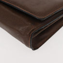 GUCCI Web Sherry Line Chain Shoulder Bag Leather Vintage Brown Gold Auth 148829-16