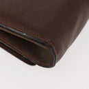 GUCCI Web Sherry Line Chain Shoulder Bag Leather Vintage Brown Gold Auth 148829-17