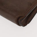 GUCCI Web Sherry Line Chain Shoulder Bag Leather Vintage Brown Gold Auth 148829-18