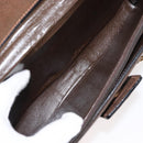 GUCCI Web Sherry Line Chain Shoulder Bag Leather Vintage Brown Gold Auth 148829-11