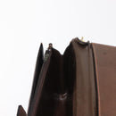 GUCCI Web Sherry Line Chain Shoulder Bag Leather Vintage Brown Gold Auth 148829-22