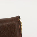 GUCCI Web Sherry Line Chain Shoulder Bag Leather Vintage Brown Gold Auth 148829-4