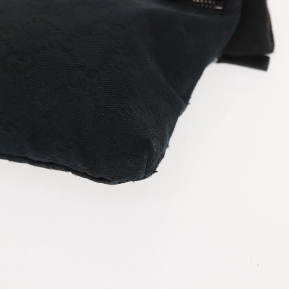 GUCCI GG Canvas Waist bag Black Silver 28566 Auth 148834