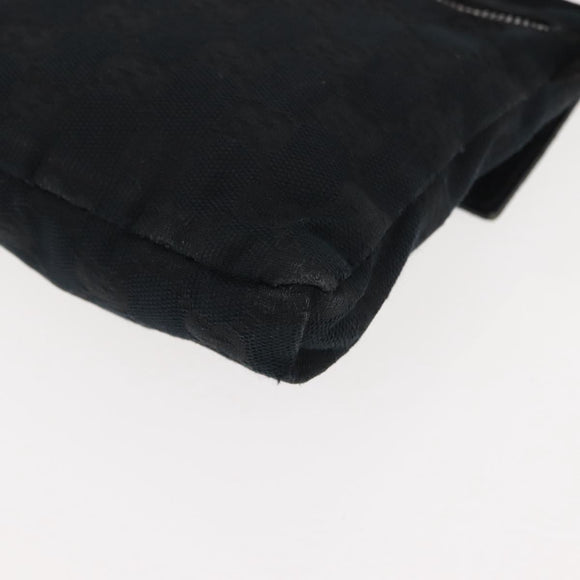 GUCCI GG Canvas Waist bag Black Silver 28566 Auth 148834