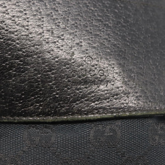 GUCCI GG Canvas Waist bag Black Silver 28566 Auth 148834