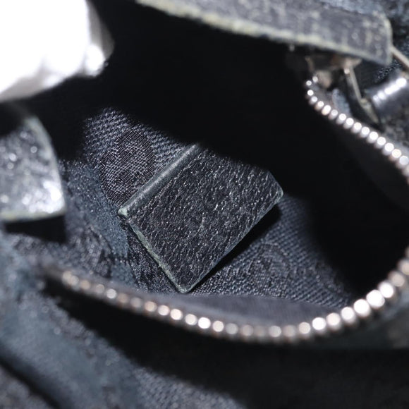 GUCCI GG Canvas Waist bag Black Silver 28566 Auth 148834