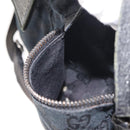 GUCCI GG Canvas Waist bag Black Silver 28566 Auth 148834-22