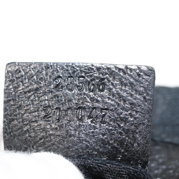 GUCCI GG Canvas Waist bag Black Silver 28566 Auth 148834