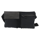 GUCCI GG Canvas Waist bag Black Silver 28566 Auth 148834-13