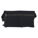 GUCCI GG Canvas Waist bag Black Silver 28566 Auth 148834-2