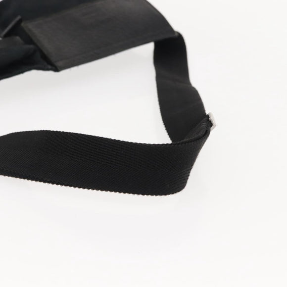 GUCCI GG Canvas Waist bag Black Silver 28566 Auth 148834