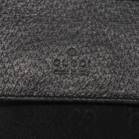GUCCI GG Canvas Waist bag Black Silver 28566 Auth 148835