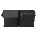 GUCCI GG Canvas Waist bag Black Silver 28566 Auth 148835-13