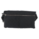 GUCCI GG Canvas Waist bag Black Silver 28566 Auth 148835-2