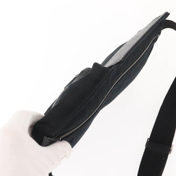 GUCCI GG Canvas Waist bag Black Silver 28566 Auth 148835