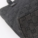 GUCCI GG Canvas Hand Bag Outlet Black Silver 105651 Auth 148837-16