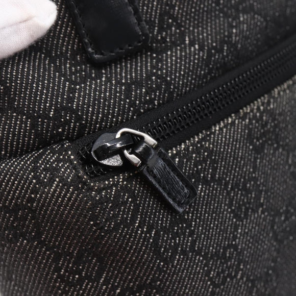 GUCCI GG Canvas Hand Bag Outlet Black Silver 105651 Auth 148837